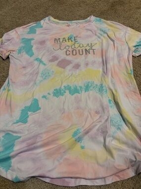 Secret Treasures Pastel Tie-Dye Pajamas in Mint Trim